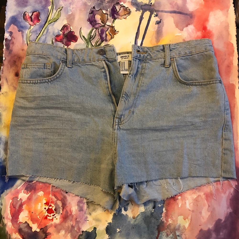 Forever XXI Light Blue Cut-off Shorts (29) - Picture 1 of 3